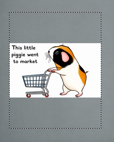 A  cute guinea pig pun of a guinea pig on his way to market